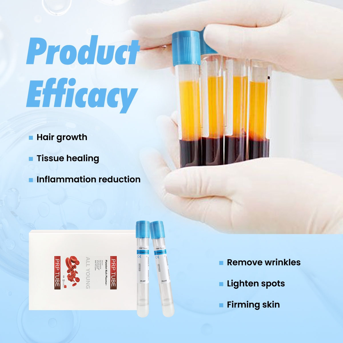 Professional PRP Kit ACD+Gel +Biotin 15ml PRP Tube and Syring Needle Set