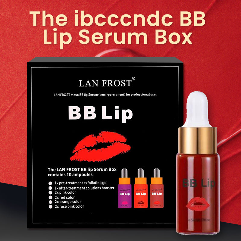 BB Lip Semi Permanent Lip Gloss BB Lip Serum Including 4 Colors Liquid Lip Pigments, Exfoliating Gel and Booster