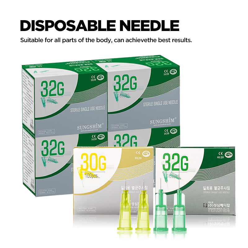 Korean Disposable Hypodermic Needle 18G 25G 27G 30G 31G 32G 34G Painless Small Needle