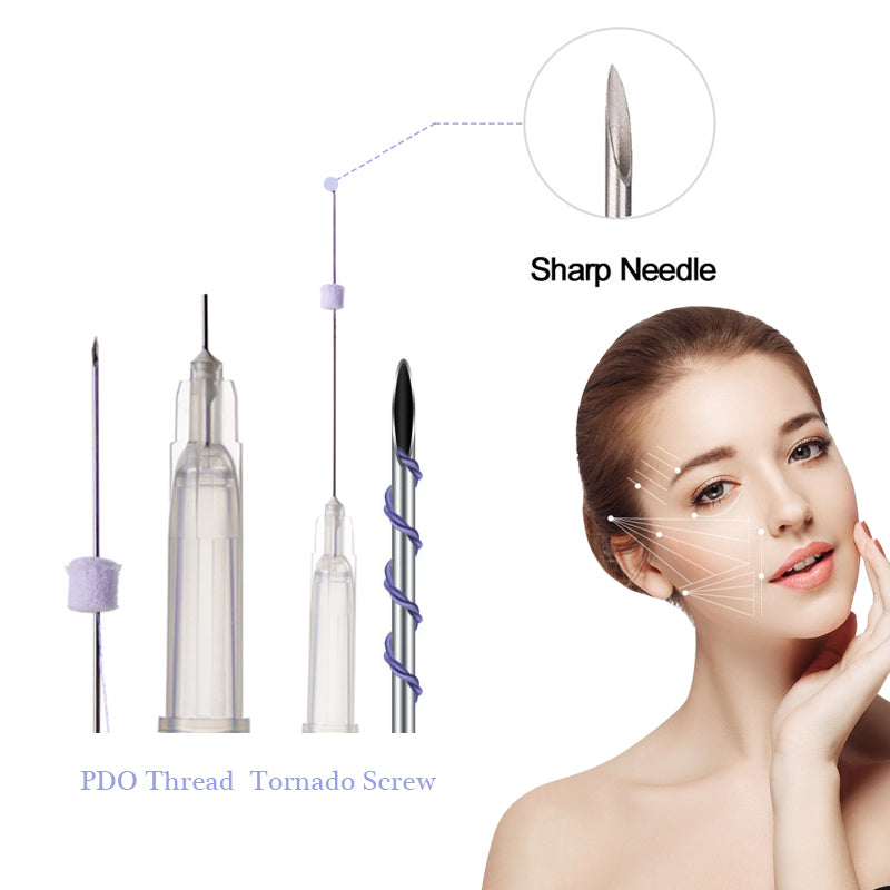 PDO Screw Threads for Lip Smoker Lines Nasolabial Folds Cheek Face Filling