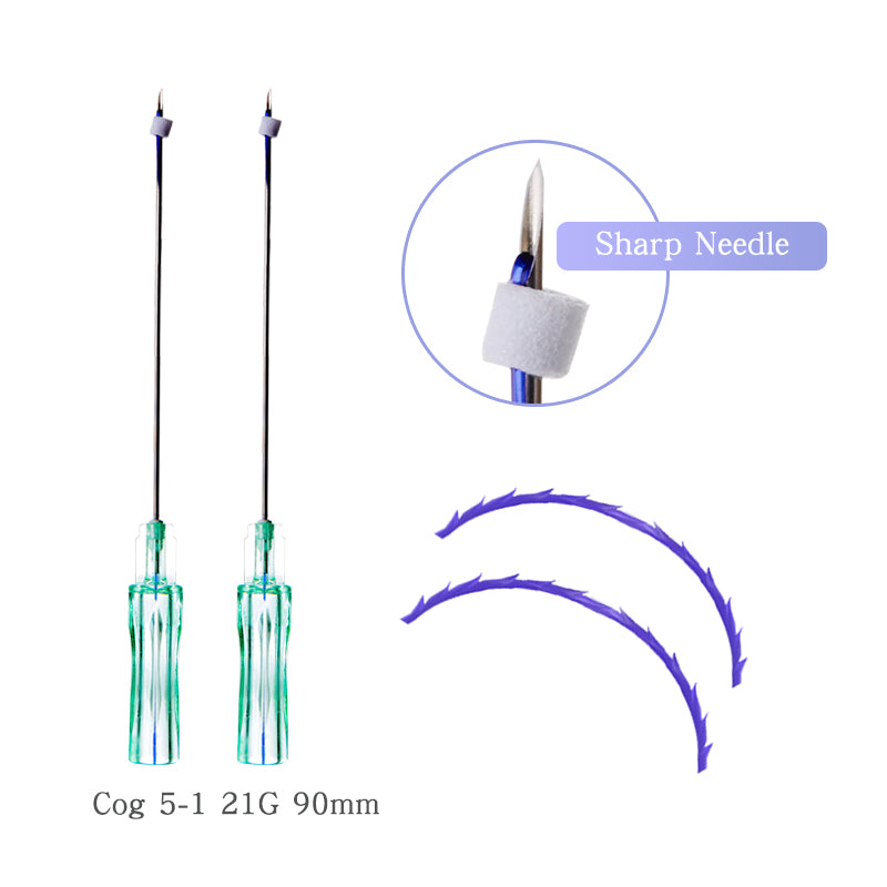 PDO Barbed Cog Threads for Upper Face Eyebrow Foreheard Cheek Nasolabial Folds Jaw Lifting