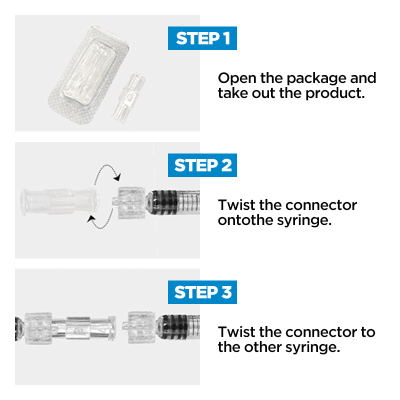Luer Lock Connector Female Luer Syringe to Syringe Transfer Joint PP Syringe Adapter Coupler