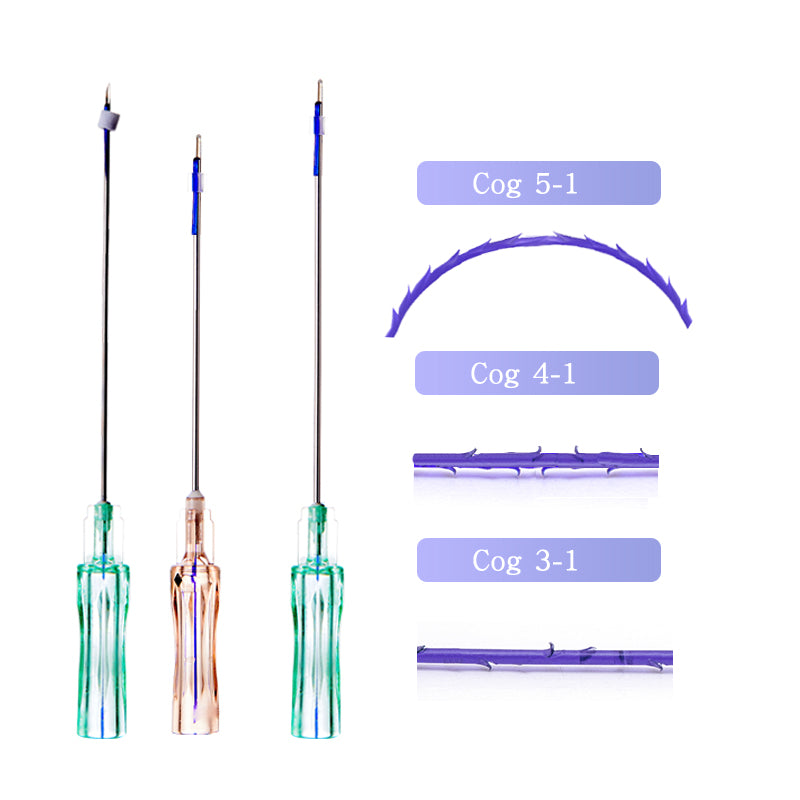 PDO Barbed Cog Threads for Upper Face Eyebrow Foreheard Cheek Nasolabial Folds Jaw Lifting