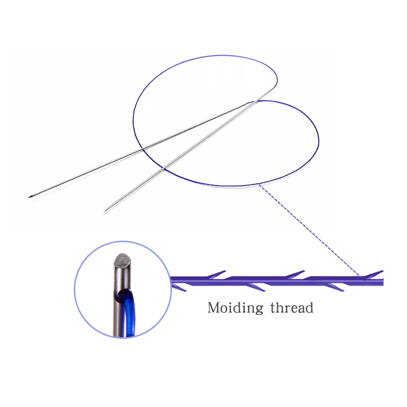 PDO Double Needle Thread for Jawline Chin Forhead Eyebrow Lifting