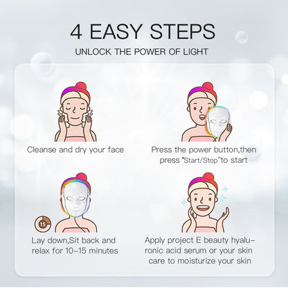 LED Face Mask 7 Color Light Therapy Skin Care Mask for Face and Neck both Beauty Salons and Home Use