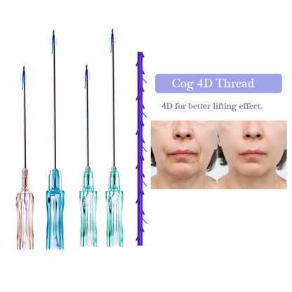 PDO Spiculated Cog Thread for Nasolabial Fold Jawline Cheek Chin Face Lifting