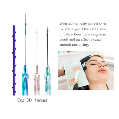 PDO Spiculated Cog Thread for Nasolabial Fold Jawline Cheek Chin Face Lifting