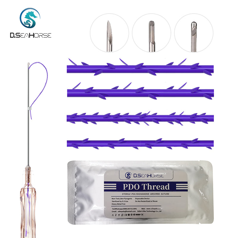 PDO Spiculated Cog Thread for Nasolabial Fold Jawline Cheek Chin Face Lifting